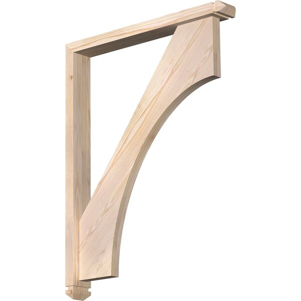Ekena Millwork Westlake Arts and Crafts Smooth Bracket w/ Offset Brace, Douglas Fir, 3 1/2"W x 28"D x 36"H BKT0402X28X36WTL03SDF - main